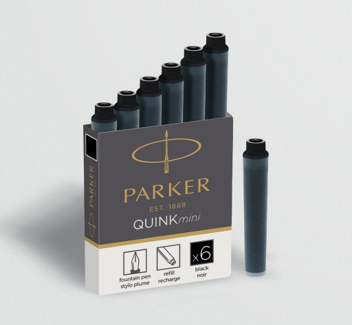 Čierne mini atramentové kazety, 6 ks. Parker
