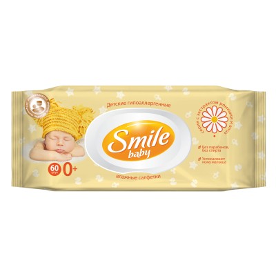SMILE BABY VLHČENÉ Utierky 60 KS