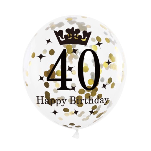 Sada balónikov 40th BirthDAY MIX zlato čierna