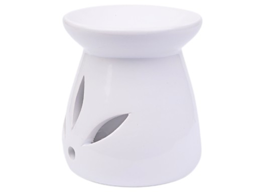 KERAMICKÝ KRB NA AROMA VOSK A OLEJE, BIELY KVET