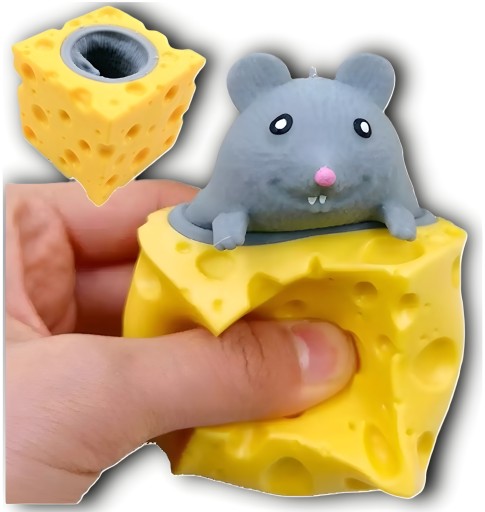 Gniotek myš v syre senzorická antistresová Squishy pop-up CHEESE