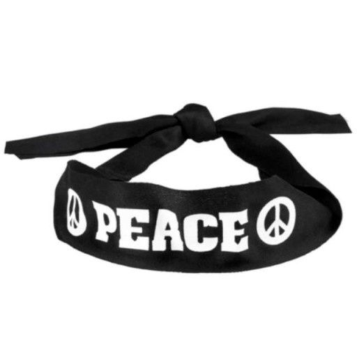 Čierna viazaná čelenka HIPIS peace PACIFIC