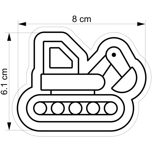 Forma Krájač perníkov Auto Rýpadlo-nakladač Buldozér Bager 8cm