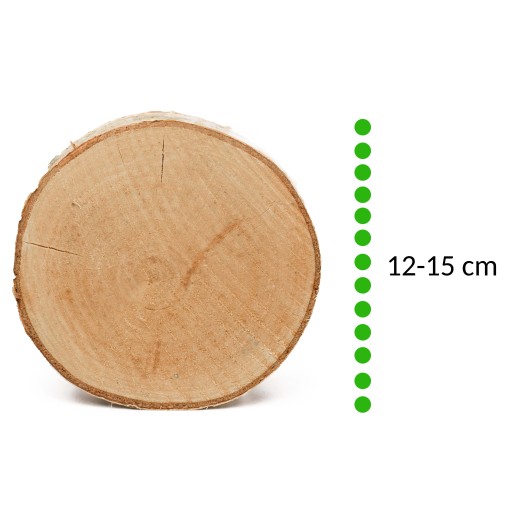 Drevený plátok s priemerom 12-15 cm, hrúbka 2 cm - 1 ks