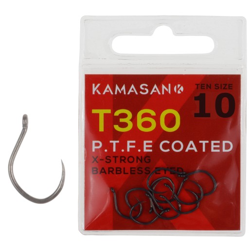 Kamasan T360 háčiky bez protihrotu r 10 Bezprotihrotový teflón