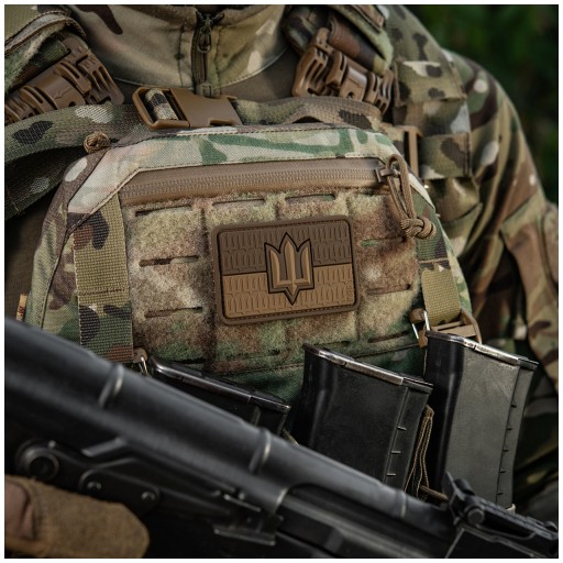 3D nášivka na vlajku Ukrajiny s emblémom Trident M-Tac 8x5 cm PVC Coyote na suchý zips