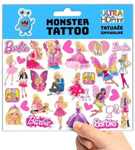 UMÝVAJÚCE DOČASNÉ TETOVANIE PRE DETI BARBIE DETI ORIGINÁLNE VZORY