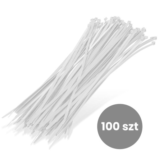 100x sťahovacie pásky Káblové pásky Zipsy 4,8 x 400 mm Silné UV sťahovacie pásky