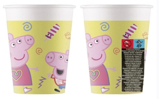 Peppa Pig Papierové poháre 8 kusov Narodeninové