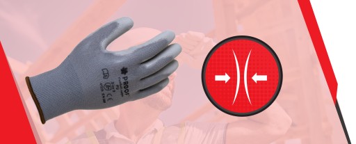 OCHRANNÉ PRACOVNÉ RUKAVICE ŠEDÉ KONŠTRUKČNÉ RUKAVICE PROOF PU 10 - 10 párov