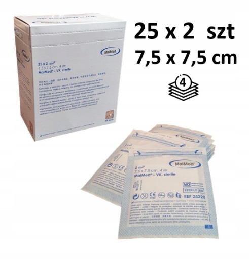 NETKANÉ KOMPRESY STERILNÉ MERAČE 7,5cmx7,5cm