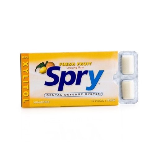 Žuvačka s xylitolom, ovocná príchuť 10 kusov, 12 g Spry