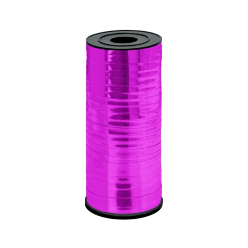 FUCHSIA RUŽOVÁ stuha na balóny, metalická, 92 metrov