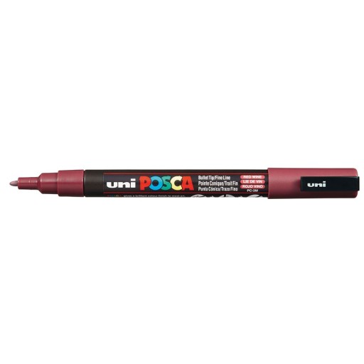 ZNAČKOVACIE PENO UNI POSCA PC-3M TMAVO ČERVENÉ