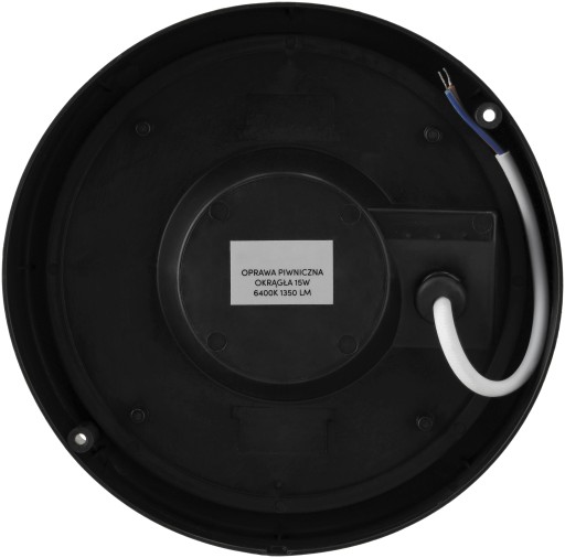 LED stropné svietidlo pre garáž v suteréne LED okrúhle 15W 6000K IP54 čierne