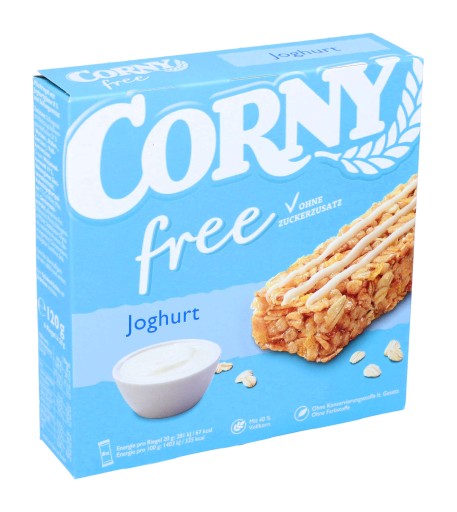 CORNY tyčinka BEZ CUKRU Prírodný jogurt 6 kusov DE