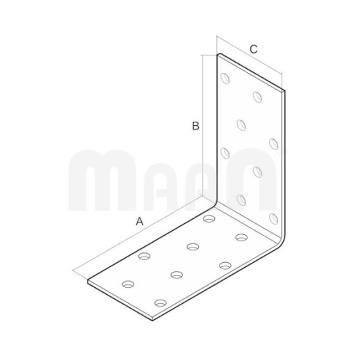 Oceľová uhlová konštrukčná spojka univerzálna 30x30x17 mm 10ks uhlových konzol