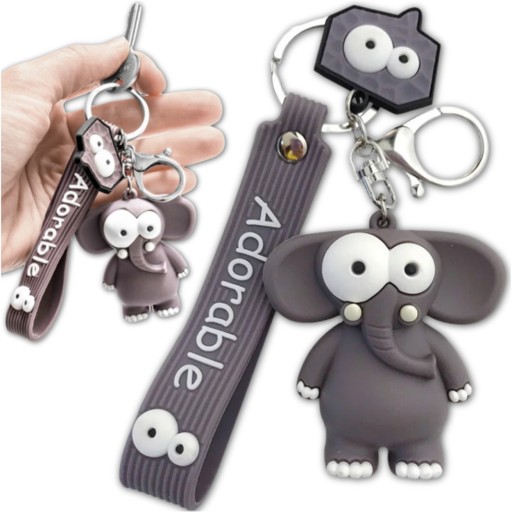 Keychain Kabelky prívesok slon slon tašky šedá peňaženka v páse
