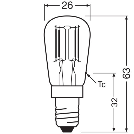 MINI E14 T26 LED žiarovka 2,2W 2700K OSRAM Filament