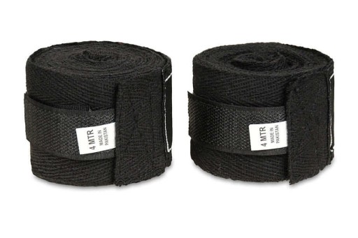 4 metre 2 kusy ČIERNE BOXERSKÉ BANDÁŽE TAVER BAVLNENÉ ZÁBALKY NA RUKY