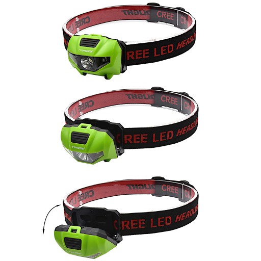 LED čelovka: 1W+2 ČERVENÁ TS-1861