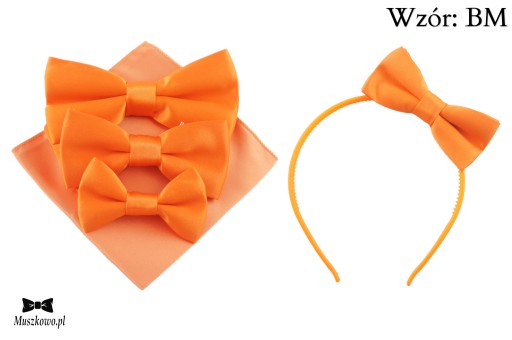 Elegantná polomatná čelenka s mašličkou ORANGE