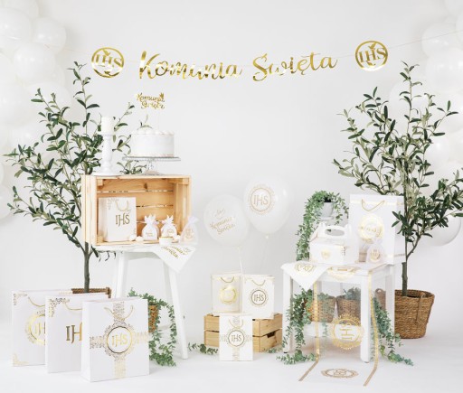 SPOJOVACIE BALÓNY NA PRIJÍMANIE, BIELE ZLATO, VEĽKÁ HEL
