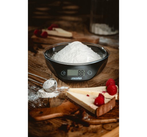 Elektronická kuchynská váha s miskou, čierna, 5kg, digitálna, presná