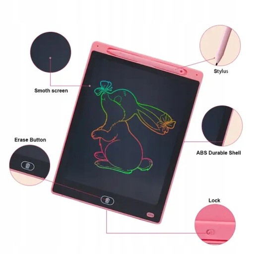 GRAFICKÝ TABLET NA KRESLENIE 8,5'' RUŽOVÝ ŠTÝL PRE dievčatá