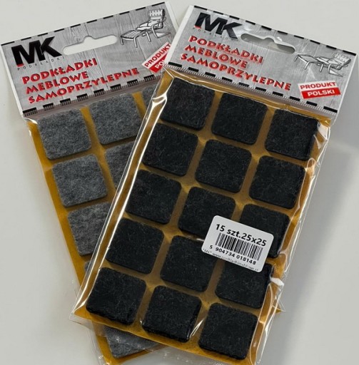 PLSTENÉ PODLOŽKY NA NÁBYTOK, ČIERNA STOLIČKA 25X25