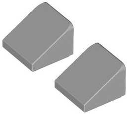 LEGO Bevel 1x1 svetlosivá (54200/4521921) x2