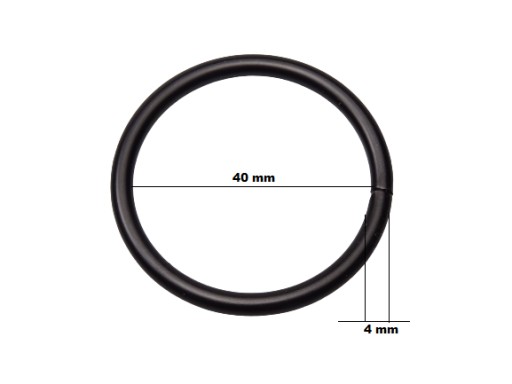 Kovový kožený prsteň 40 / 4 mm čierny, 1 kus