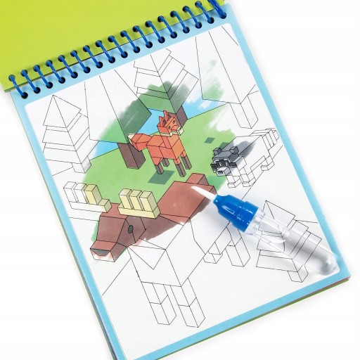 Opakovane použiteľná vodová omaľovánka pre deti s fixkou MINECRAFT KIDEA Game