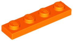 LEGO TANIER 1X4 ORANŽOVÝ Č. 3710 - 3 KS