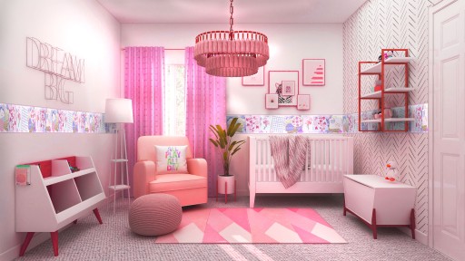 Okrajový dekoratívny nástenný pás 21cm/2,5m Flamingo