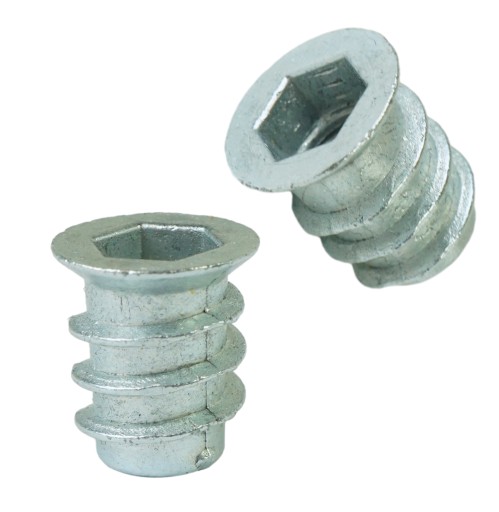 10x nástrčka M6 x 13 mm, dvojzávitová skrutka do dreva, nábytková vložka