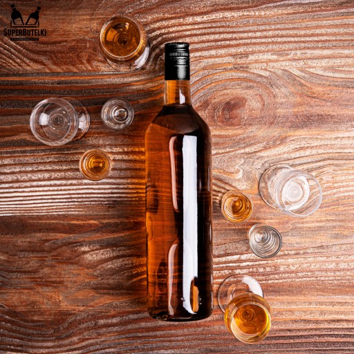 1l fľaša Monopol na vodku, mesiačik, tinktúry, šťavy, likér, whisky s uzáverom