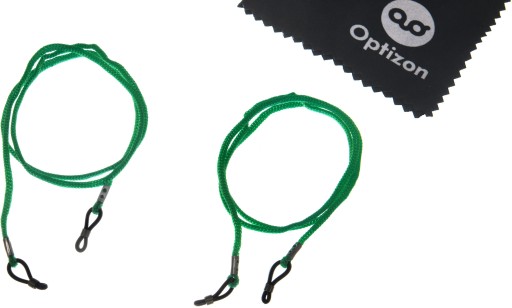 ZELENÁ ŠŇÚZKA NA OKULIARE, klasický prívesok, pevná šnúrka, 2 kusy
