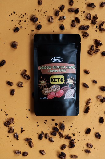 OATBE KETO Pražené arašidy s erytritolom a kakaom | Bez pridaného cukru |