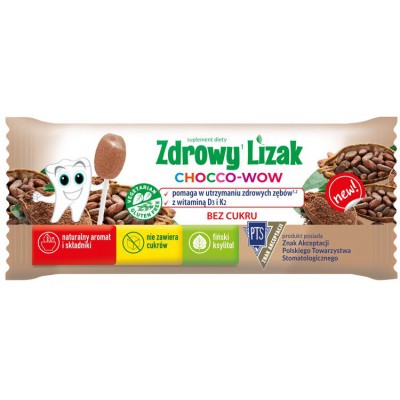 Zdravá lízanka Chocco-Wow, príchuť kakao, 1 ks.