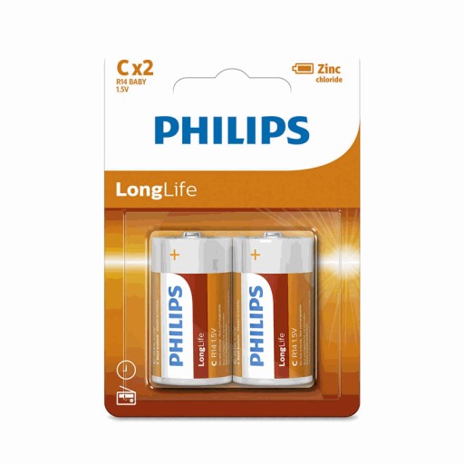 BATÉRIE PHILIPS LONGLIFE C R14 1,5V HODINOVÁ BATERKA