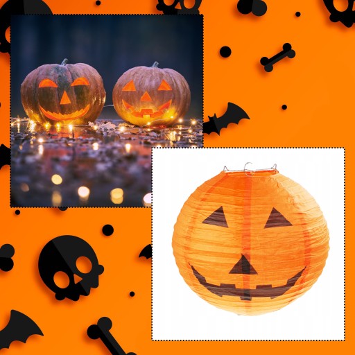 VEĽKÁ ZÁVESNÁ PAPIEROVÁ TEKVICOVÁ LAMPA HALLOWEEN