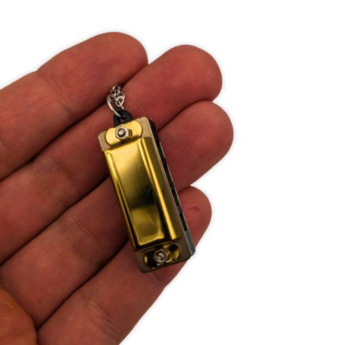 MINI ústna harmonika zlatý mikro malý organ