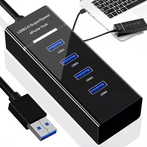 USB HUB 4-PORTOVÝ ROZDEĽOVAČ RÝCHLY USB 3.0 ROZBOČOVAČ 4 PORTY 5 Gb/s