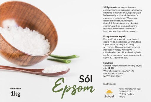 Síran horečnatý horká kúpeľová soľ Epsom 1kg