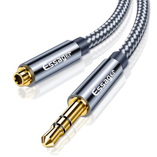 Silný Aux Audio Mini Jack kábel 3,5 mm 5m ESSAGER predlžovací kábel pre slúchadlá