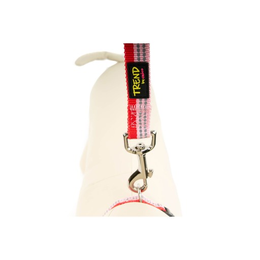 Vodítko pre psa TREND STRIPE, reflexné, 20mm, červené