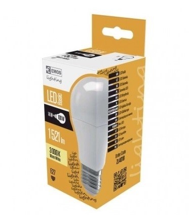 LED ŽIAROVKA EMOS ZL4018 SMD A60 E27 15,3W (100W) 1521lm TEPLÁ BIELA