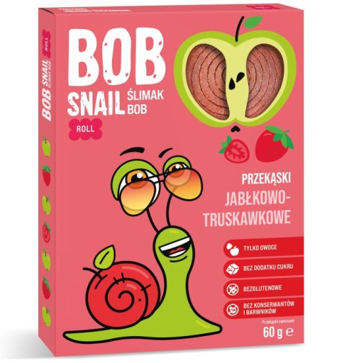 SNAIL Bob Snail ROLL jablkovo-jahodová rolka 60 g | SNACK bez CUKRU