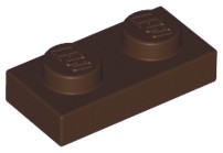 LEGO PLATE 3023 1x2 tmavohnedá (6g) 16 ks.